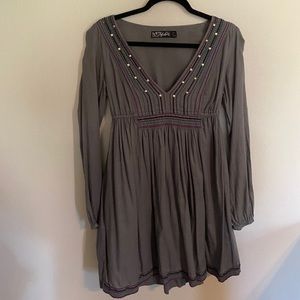 Gray Striped Dress with Silver Sequins